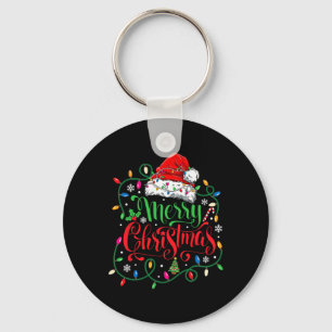 Vrolijke kerst Matching Family Santa Hat Lights X Sleutelhanger