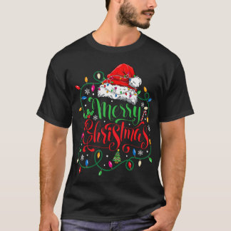 Vrolijke kerst Matching Family Santa Hat Lights X T-shirt