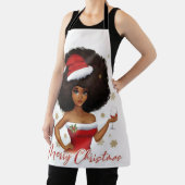 Vrolijke kerst Melanine Vrouwen Zwart Meisje Magic Schort (Insitu)