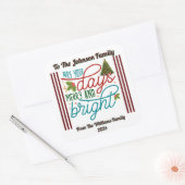 Vrolijke kerst met decoraties! vierkante sticker (Envelop)