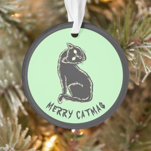 Vrolijke kerst met kerst Spooky Cat Ornament (Boom)