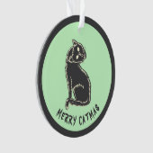 Vrolijke kerst met kerst Spooky Cat Ornament (voorkant)