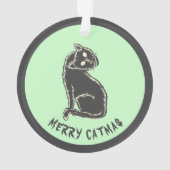 Vrolijke kerst met kerst Spooky Cat Ornament (achterkant)