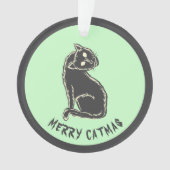 Vrolijke kerst met kerst Spooky Cat Ornament (voorkant)