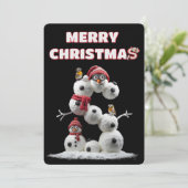 Vrolijke kerst minions feestdagenkaart (Staand voorkant)