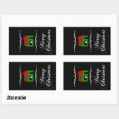 vrolijke kerst ( mod home ) rechthoekige sticker (Vel)