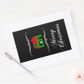vrolijke kerst ( mod home ) rechthoekige sticker (Envelop)