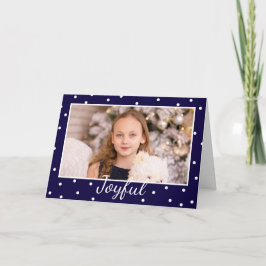 Vrolijke Kerst Moderne Typografie Aangepaste Foto Feestdagen Kaart