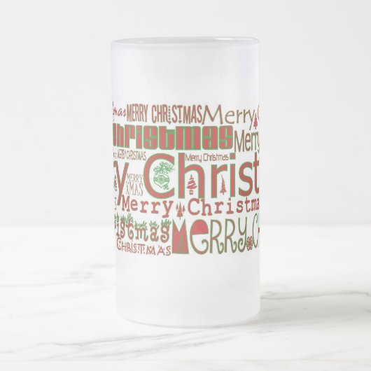 Vrolijke kerst Mok - Grote Frosted (Center)