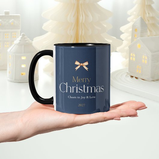 Vrolijke kerst Mok met Gold Bow