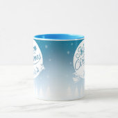 Vrolijke kerst Mok met rendieren en sneeuw (Midden)