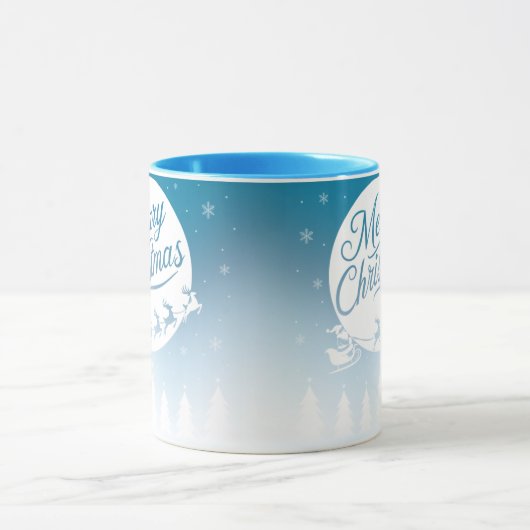 Vrolijke kerst Mok met rendieren en sneeuw (Midden)