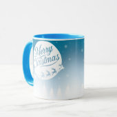 Vrolijke kerst Mok met rendieren en sneeuw (Voorkant links)