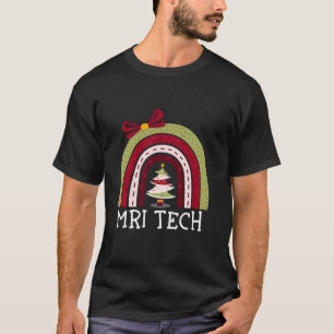 Vrolijke kerst MRI Tech Rainbow Schattige Technici T-shirt