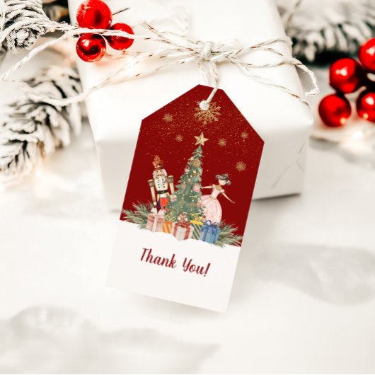 Vrolijke kerst notenkraker Dank u Cadeaulabel