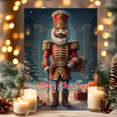 Vrolijke kerst notenkraker soldaat feestdagen kaart