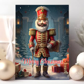 Vrolijke kerst notenkraker soldaat feestdagen kaart