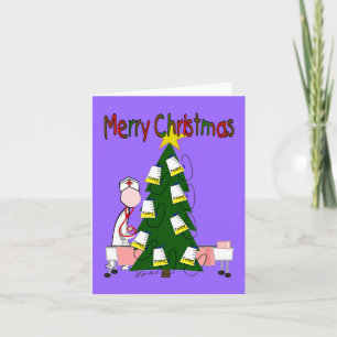 Vrolijke kerst Nurse Foley Bag Tree Kaarten