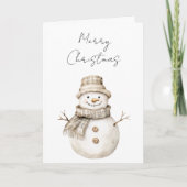 Vrolijke kerst organische sneeuwman kaart (Voorkant)