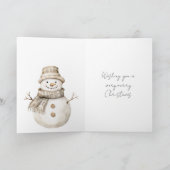 Vrolijke kerst organische sneeuwman kaart (Binnen)