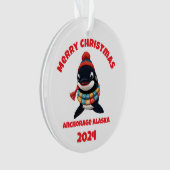 Vrolijke kerst orka ankerplaats Alaska Ornament (voorkant)
