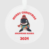 Vrolijke kerst orka ankerplaats Alaska Ornament (achterkant)