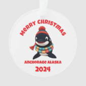 Vrolijke kerst orka ankerplaats Alaska Ornament (voorkant)