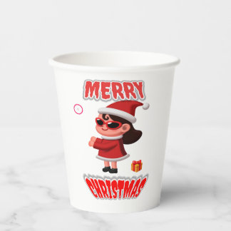 VROLIJKE KERST PAPIEREN BEKERS