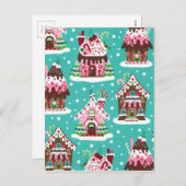 Vrolijke kerst peperkoek huis feestdagenkaart (Voorkant / Achterkant)