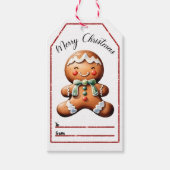 Vrolijke kerst peperkoek label voor gifting joy cadeaulabel (Voorkant)