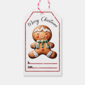 Vrolijke kerst peperkoek label voor gifting joy cadeaulabel (Achterkant)