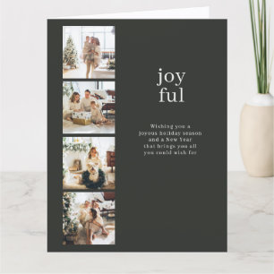 Vrolijke kerst Persoonlijke 4 foto collage Kaart