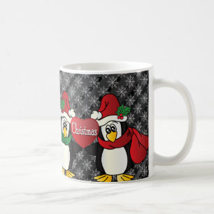 Vrolijke kerst pinguïn vrienden koffiemok