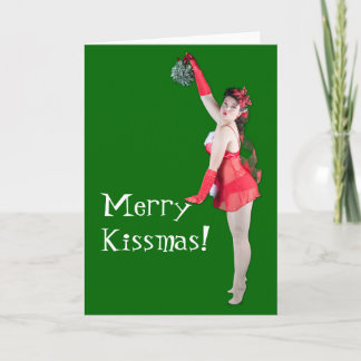 Vrolijke kerst Pinup Kaart