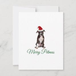 Vrolijke kerst pitbull feestdagenkaart