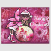 Vrolijke kerst Pixie Whimsical Bloemen Decoupage Tissuepapier (Voorkant)