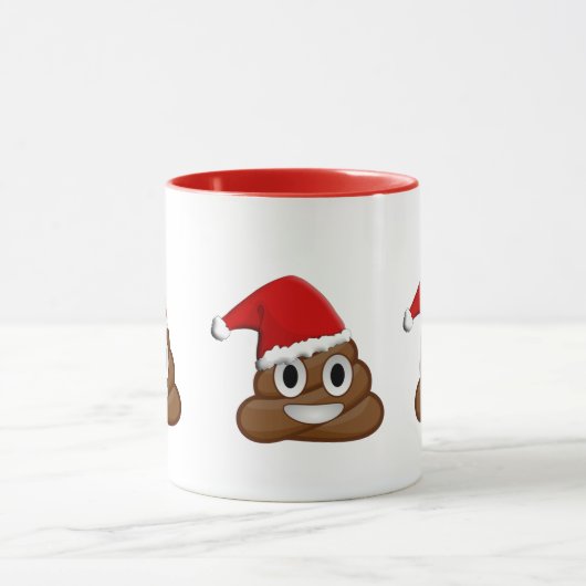 Vrolijke kerst poep emoji mok (Midden)