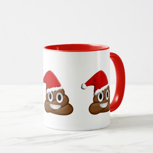 Vrolijke kerst poep emoji mok (Voorkant rechts)