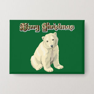Vrolijke kerst Polar Beer Button