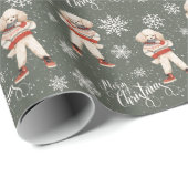 Vrolijke Kerst Poodle Dog Vakantie Cadeaupapier (Rol Hoek)