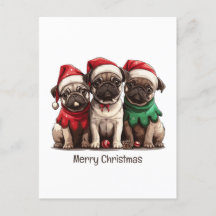 Vrolijke kerst Pug Dogs