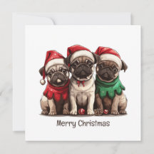 Vrolijke kerst Pug Dogs