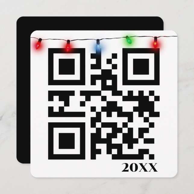 Vrolijke kerst QR-code met strijklichten (Voorkant / Achterkant)