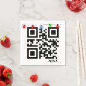 Vrolijke kerst QR-code met strijklichten Servet (Insitu)