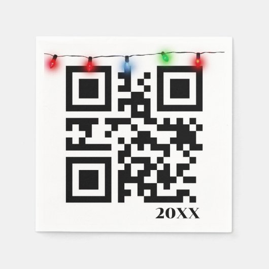 Vrolijke kerst QR-code met strijklichten Servet (Voorkant)