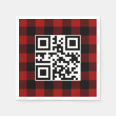 Vrolijke kerst QR-code op Buffalo Plaid Servet (Voorkant)