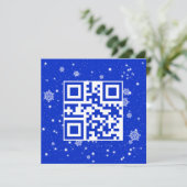 Vrolijke kerst QR-code op sneeuwvlokken Feestdagenkaart (Staand voorkant)