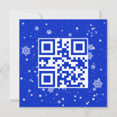 Vrolijke kerst QR-code op sneeuwvlokken Feestdagenkaart (Voorkant)