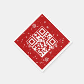 Vrolijke kerst QR-code op sneeuwvlokken Servet (Hoek)
