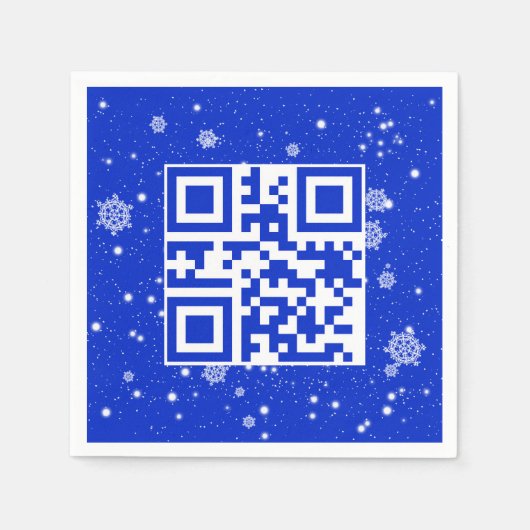 Vrolijke kerst QR-code op sneeuwvlokken Servet (Voorkant)
